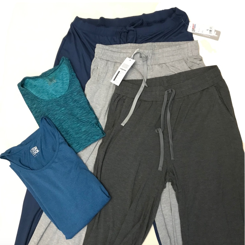 Bundle: 32 degrees sports tees sleep pants large + CooRun wide leg pants large